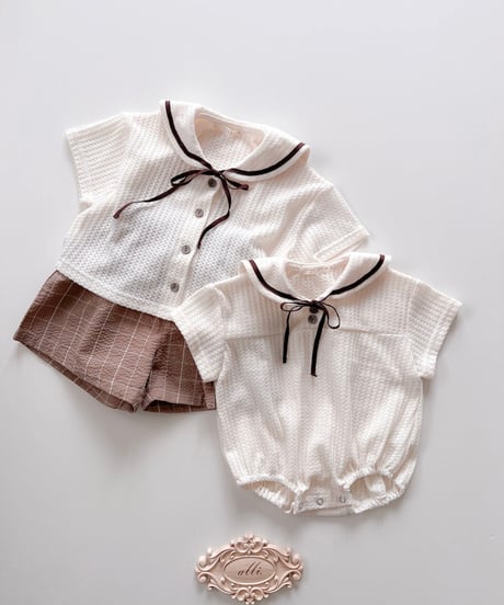 即納anggo baby Sailor collar Romper