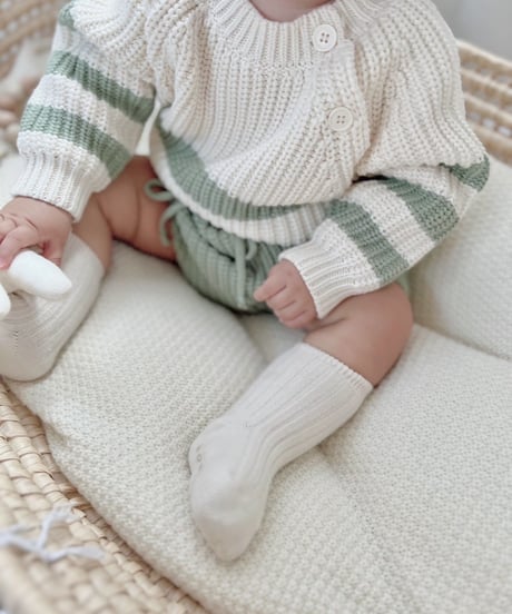 即納 stripe knit set up