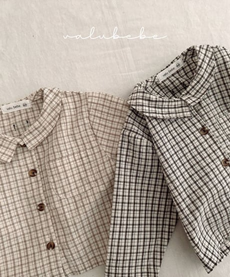 即納 Bani check kara shirt