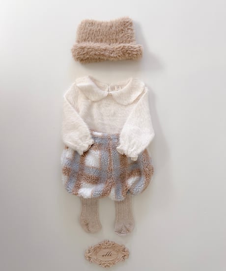 即納teddy check bloomer