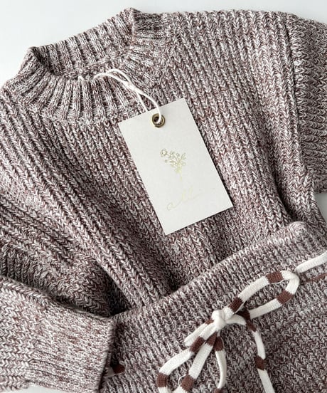 即納 melange  knit set up