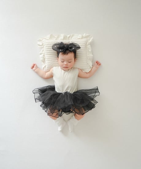 即納no sleeve dot tulle rompers