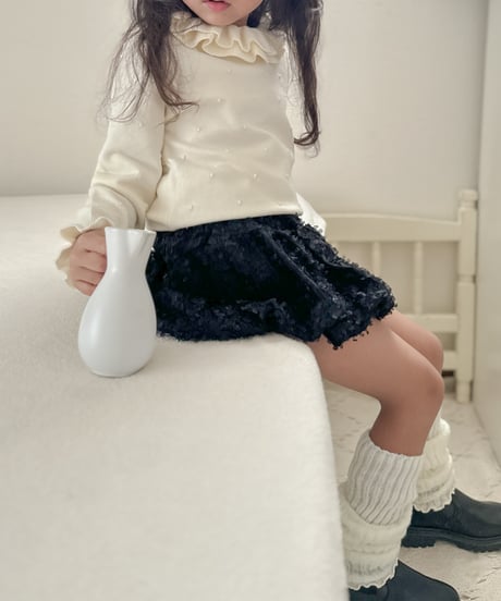 即納　ruffle snow knit