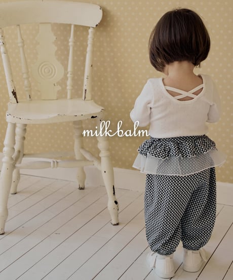 即納 milkbalm Eyelet Cross Back Tee