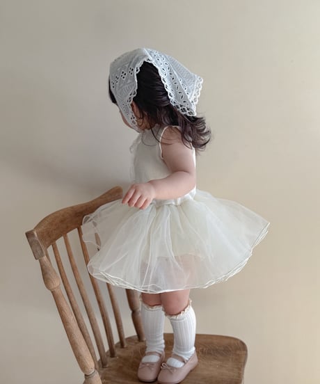 即納no sleeve tulle rompers