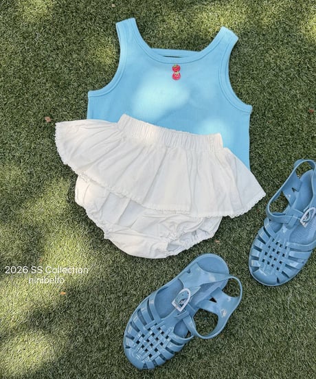 予約ninibello Tomato Button Sleeveless Top