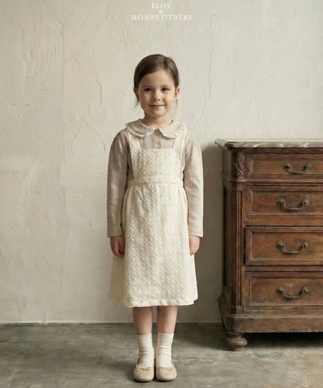 即納 mon petit bebe Emma collar tee