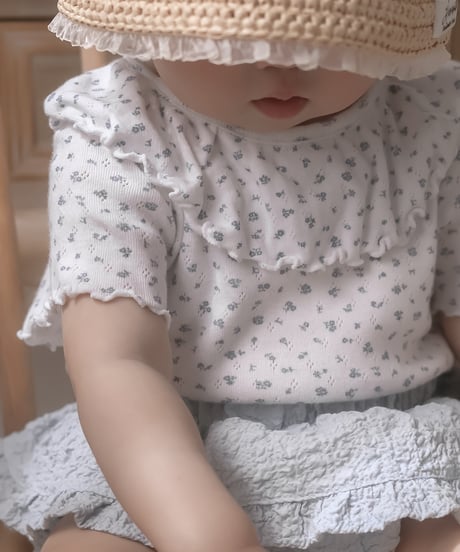 即納mimi market Flora collar tee