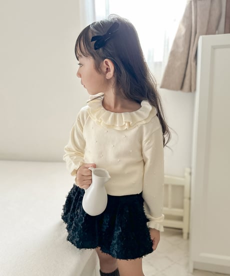 即納　ruffle snow knit