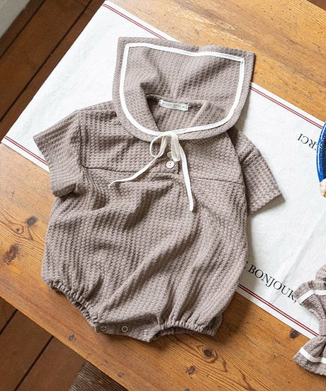 即納anggo baby Sailor collar Romper