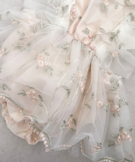 即納flower tulle apron rompers