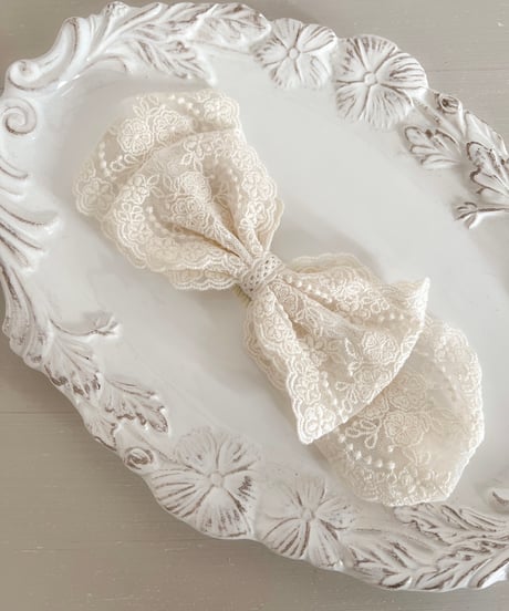 即納 lace Ribbon hair band