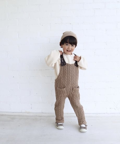 SALE cable knit suspender salopette