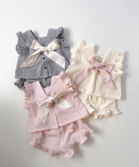即納 bebe nine Romantic ribbon ruffle set