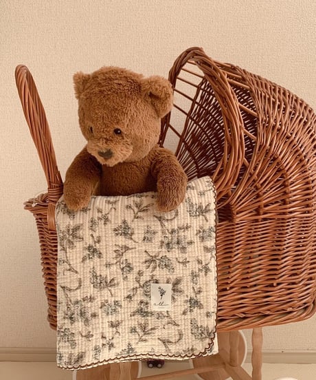 即納antique flower gauze blanket