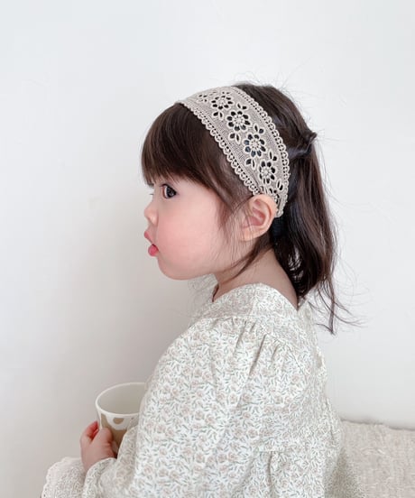 即納 punching lace headband