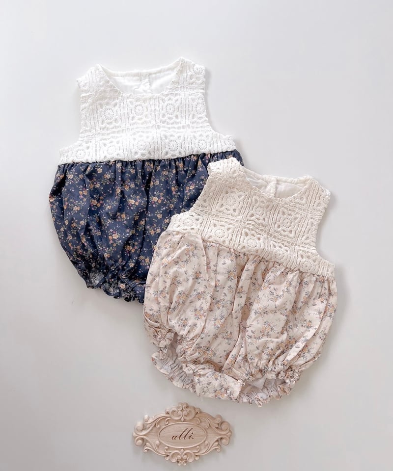 り*ご様 【未使用タグ付き】SOFT LACE FLOWER ROMPERS ブ 一部即納 Crochet Flower Rompers | alli.