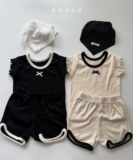 即納aosta Lip ribbon tee