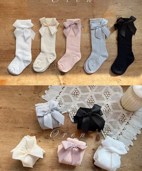 即納OREN  Petite ribbon half socks