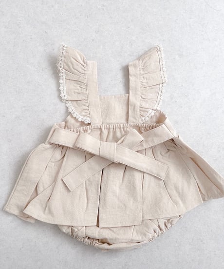 即納 m-kids  Linen frill suit