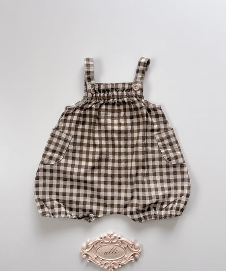 即納 nunubiel  check rompers