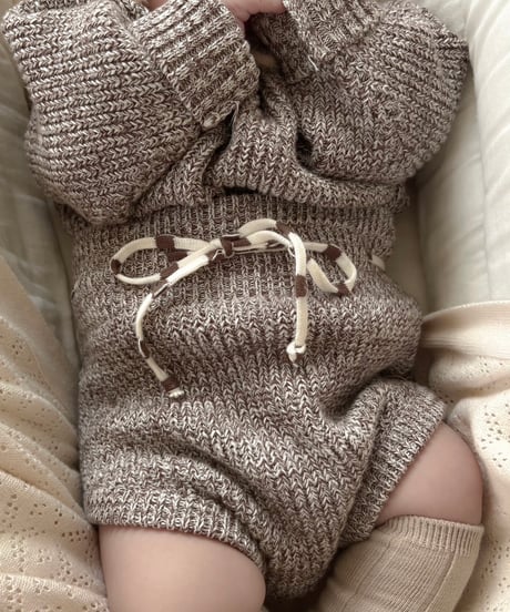 即納 melange  knit set up
