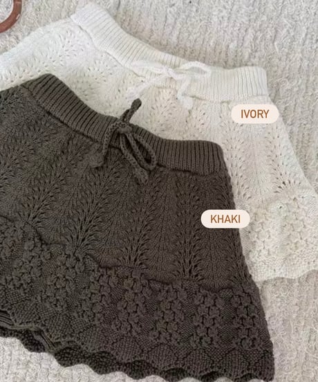 即納Girly knit flared skirt
