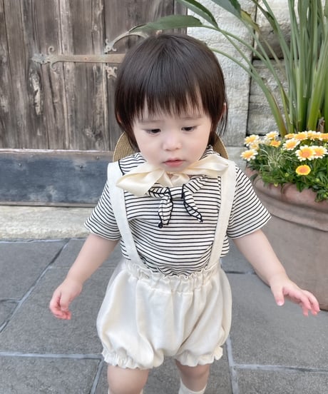 即納Milk stripe sailor  T-shirt