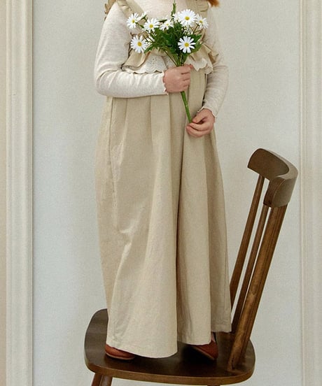 即納ROA Lace ruffle suspender pants