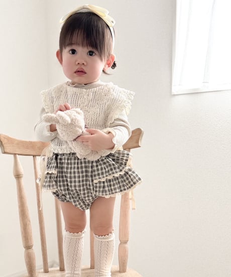 即納  embroidery flower vest