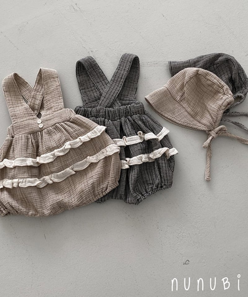 予約 nunubiel Gobang Roomper Bonnet Set | alli.