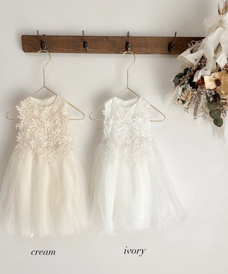 即納flower  motif tulle dress