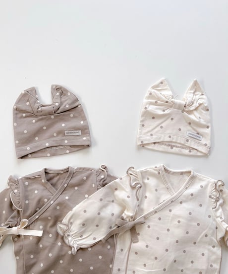 即納 newborn frill ribbon dot set up