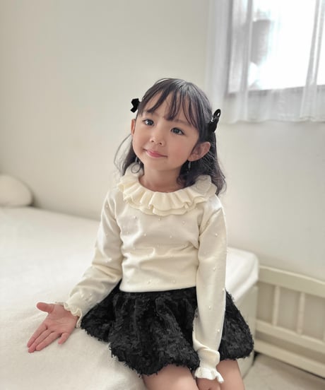 即納　ruffle snow knit