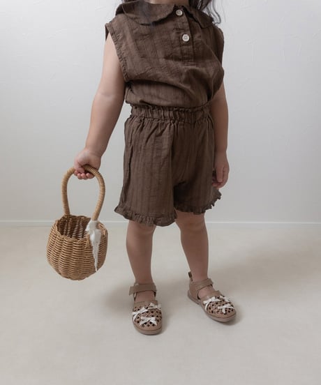 即納mimi market Sleeveless Collar Blouse