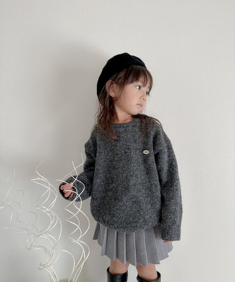 即納mohair crew neck knit