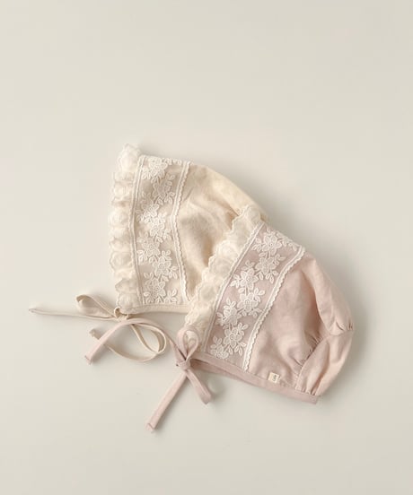 即納Heart lace bonnet