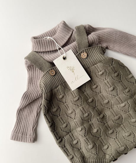 即納openwork knit salopette