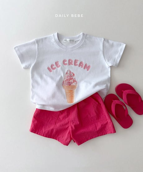 即納 daily bebe Ice cream short-sleeved tee