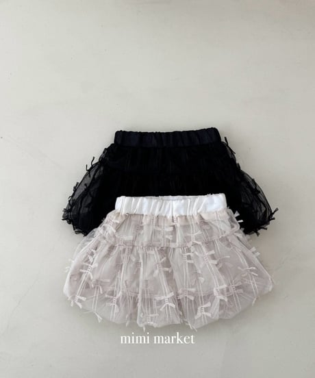 即納 mimi market Ribbon Mesh Balloon skirt