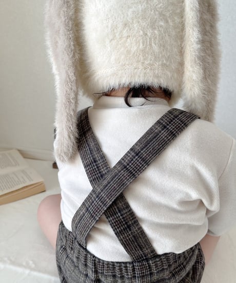 即納glen check salopette