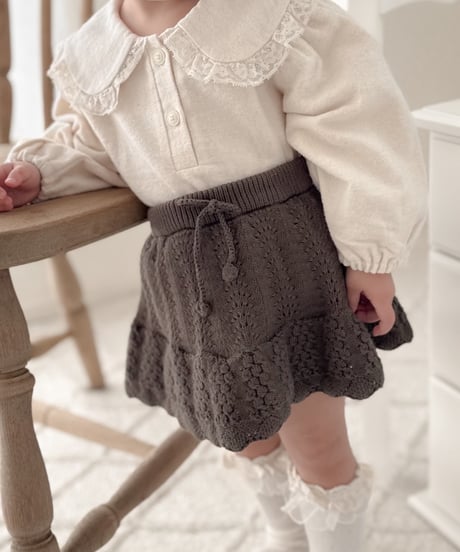 即納Girly knit flared skirt