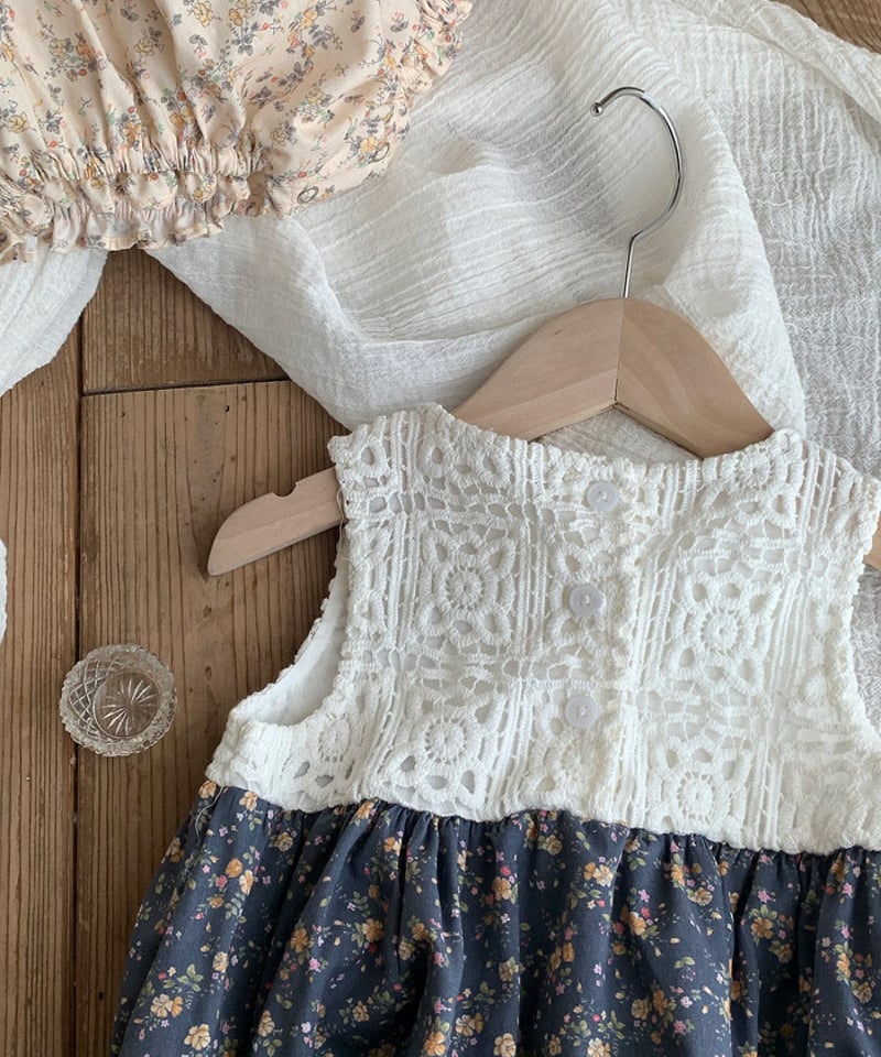 り*ご様 【未使用タグ付き】SOFT LACE FLOWER ROMPERS ブ 一部即納 Crochet Flower Rompers | alli.