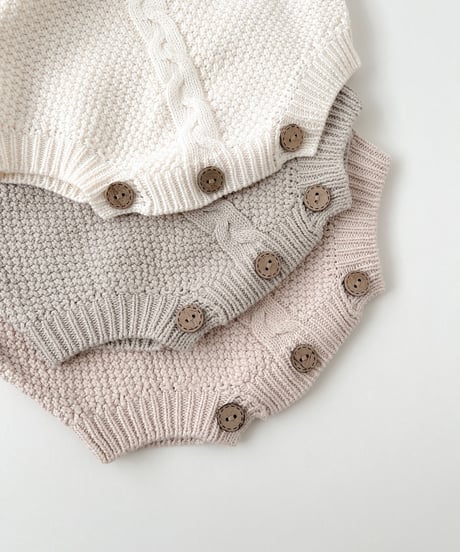 即納cable knit salopette