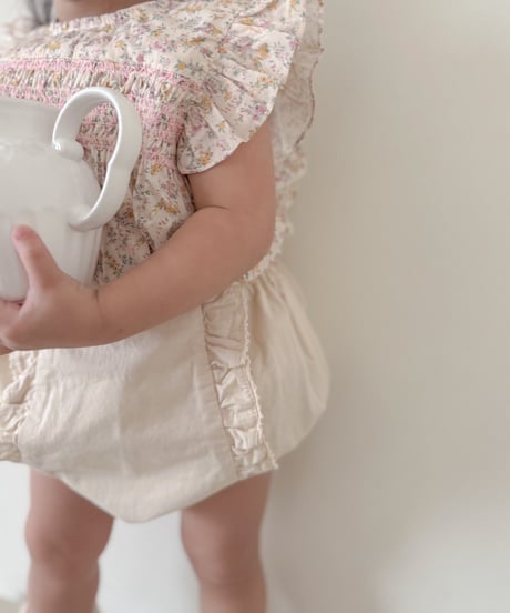 即納shirring frill blouse