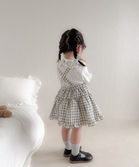 即納mimi market Flora collar tee