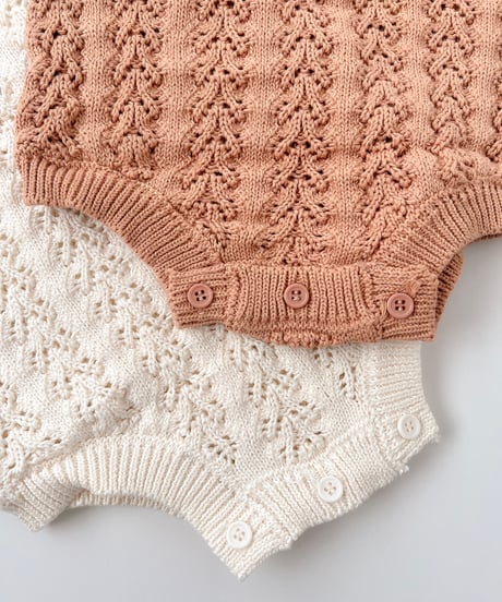 即納2way eyelet knit salopette