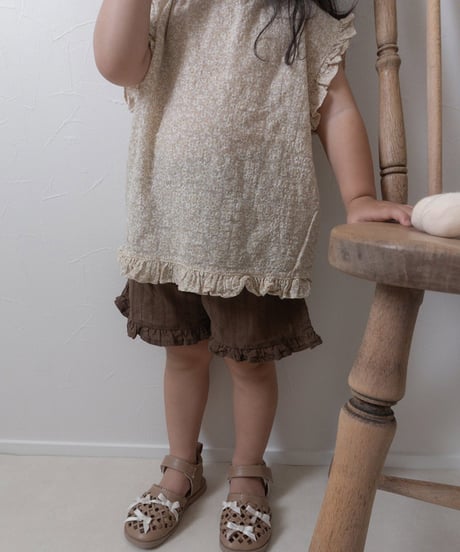 予約mimi market Line frill sleeveless top
