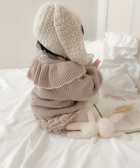 即納ruffle collar  knit cardigan