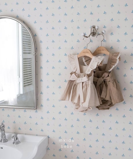 即納 m-kids  Linen frill suit